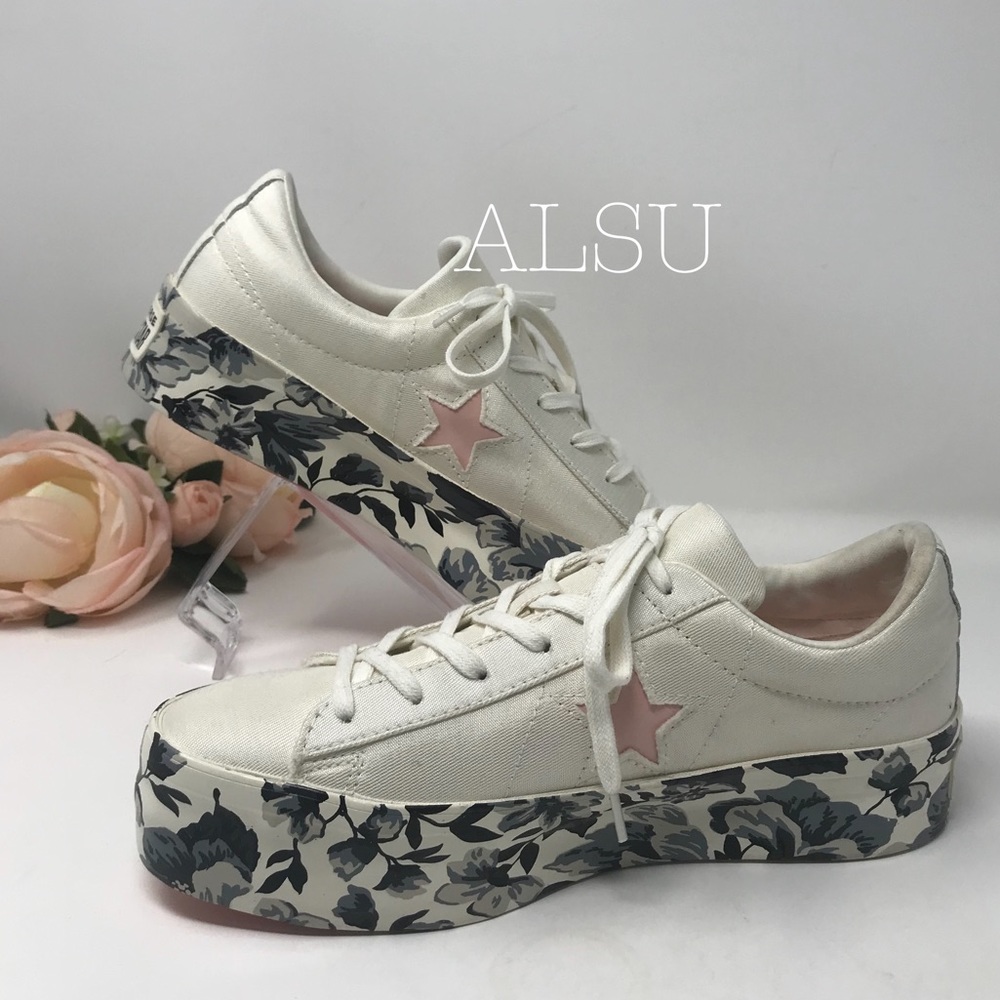 Converse One Star Platform Satin OX Egret Storm W - Picture 2 of 8
